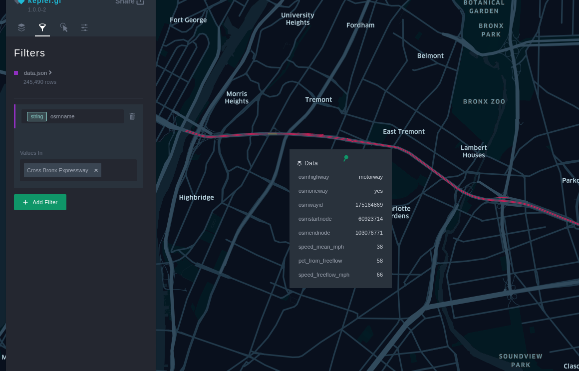 Exploring Cross Bronx Expressway segment data Kepler
